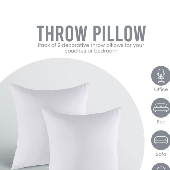 Utopia Bedding Throw Pillows Insert (Pack of 2, White/20 x 20 Decorative Pillow - Picture 5 of 5